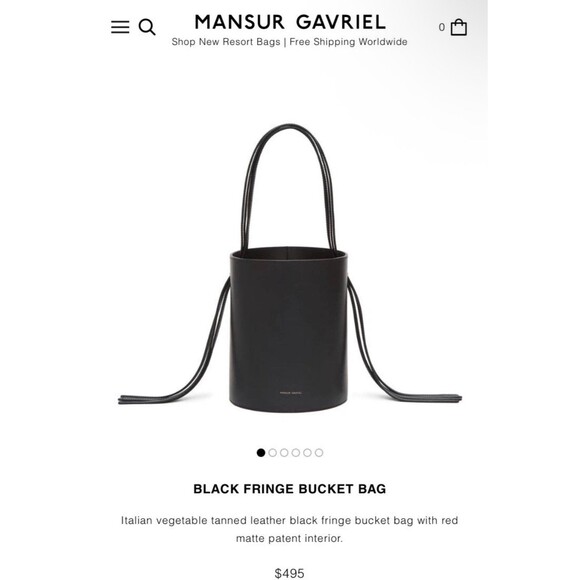 Mansur Gavriel Handbags - Mansur Gavriel Fringe Bucket Bag black